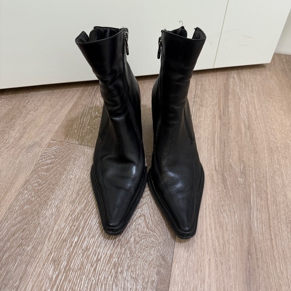 HARLEY-DAVIDSON Women's Leather NATALYA Biker Black Boots POINTED TOE Sz 6.5 - Picture 9 of 10